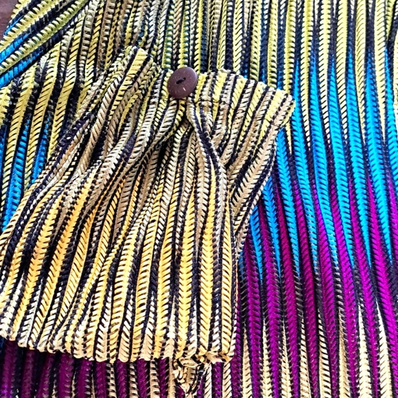 Yellow and Blue Swim Coverup for a Tropical Vibe Size M/L - Picture 4 of 5